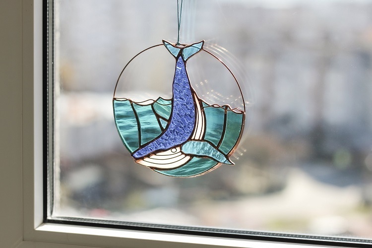 decorate the house with stained glass suncatcher